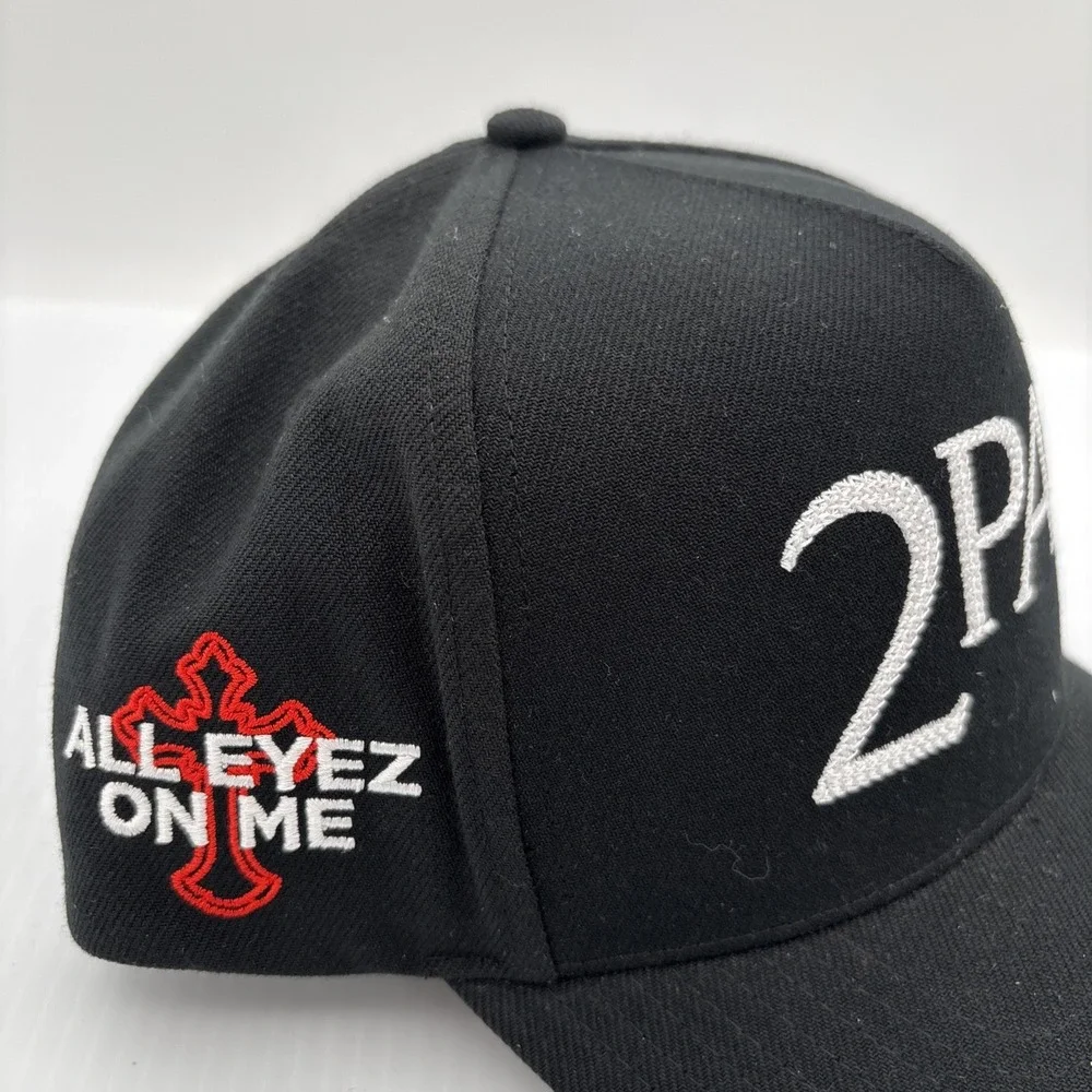 2pac 90s Embroidered Mesh Snapback Trucker Hat Black Lids Exclusive Retro Cap